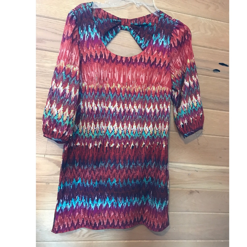 Lily Rose 3/4 Sleeve Multi Color Dress